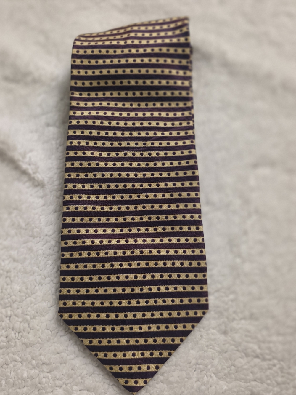 Striped Dot Tie in Gold and Black